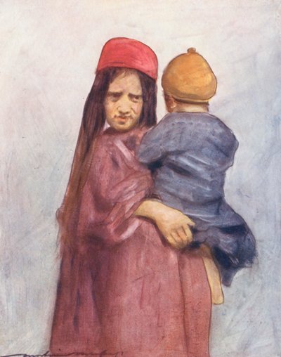 Niños del mundo: Cashmere, An Armful (litografía en color) de Mortimer Ludington Menpes