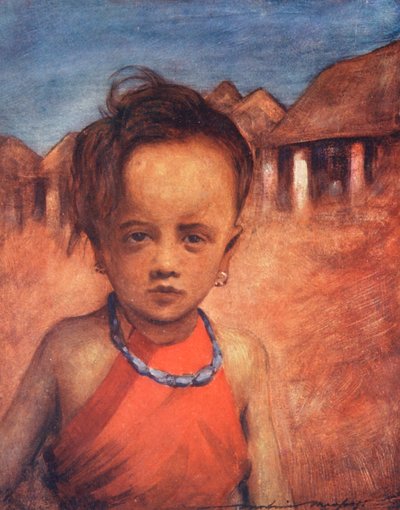 Niños del mundo: Cingalese, sus mejores cuentas azules (litografía en color) de Mortimer Ludington Menpes