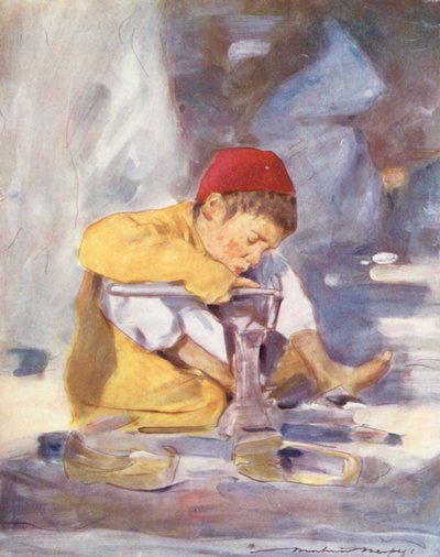 Niños del mundo: Indian, A Young Worker (litografía en color) de Mortimer Ludington Menpes