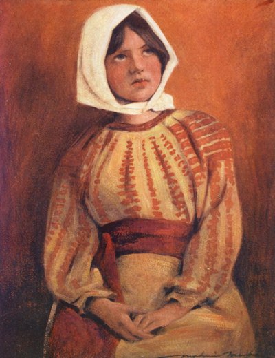 Niños del mundo: Rumano, Noche (litografía en color) de Mortimer Ludington Menpes