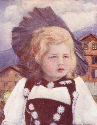 Niños del mundo: Suizos, un bebé de Interlaken (litografía en color) de Mortimer Ludington Menpes