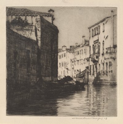 A Back Canal, Venecia (Palacios) de Mortimer Menpes
