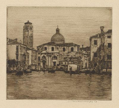 Gran Canal que muestra la Torre de Santa Geremia de Mortimer Menpes