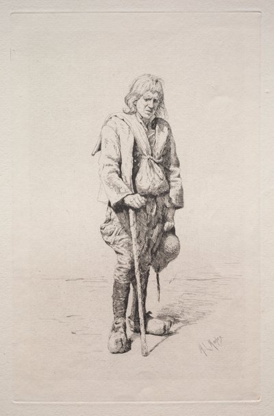 Man with Walking Stick de Mortimer Menpes