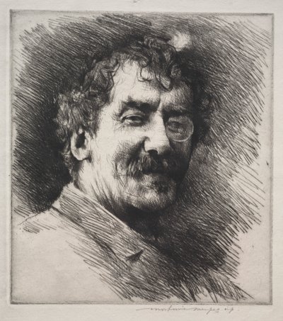 Retrato de Whistler con el mechón blanco de Mortimer Menpes