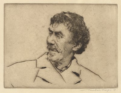 Whistler, mirando a la derecha, monóculo ojo izquierdo de Mortimer Menpes