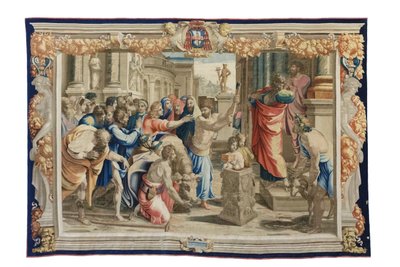 El sacrificio de Listri, c.1630 (tapiz sobre cartones de Rafael) de Mortlake Tapestry Manufactory
