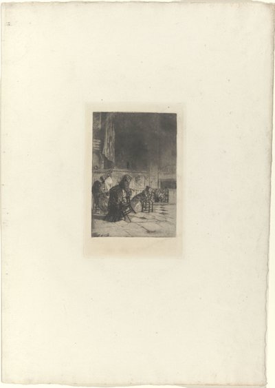 Orando gente en la iglesia de Mosè di Giosuè Bianchi