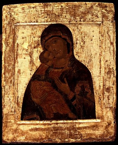 Icono de la Virgen de Vladímir, principios del siglo XVII de Moscow School