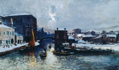 Chioggia bajo la nieve de Mose Bianchi
