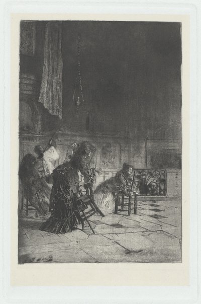 Interior de la iglesia en Milán de Mose Bianchi