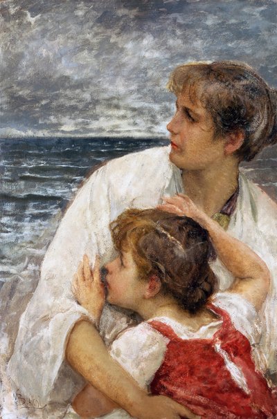 Maternidad, de Mose Bianchi (1840-1904), óleo sobre tabla, 75x49,5 cm de Mose Bianchi