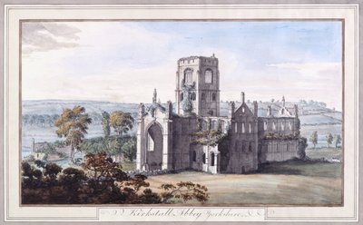 Vista noreste de la Abadía de Kirkstall de Moses Griffiths