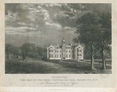 Ingestre Hall: litografía de Moses Webster