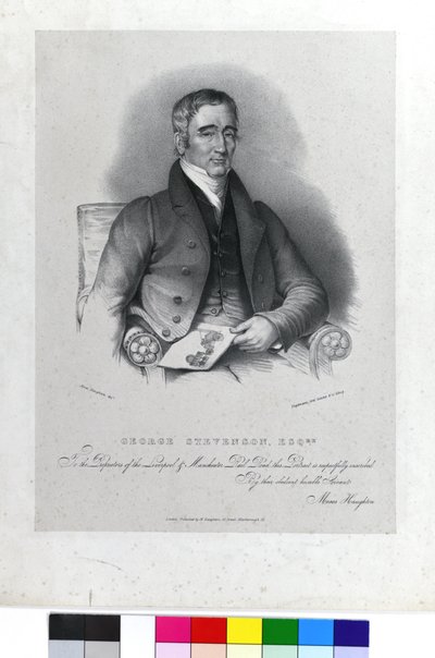 George Stephenson, Esqre., c.1830 (litografía sobre papel) de Moses the Younger (after) Haughton