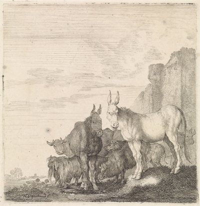 Burros por una pared Animales de cuatro patas (título de la serie) de Moyses van Wtenbrouck