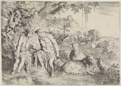 Mercurio duerme Argus Mercurio y Argus (título de la serie) de Moyses van Wtenbrouck