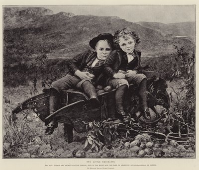 Dos pequeños emigrantes, el Honorable Dudley y Archie Hamilton Gordon, hijos del Muy Honorable el Conde de Aberdeen, Gobernador General de Canadá de Mrs. Louisa Starr Canziani