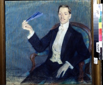 Retrato del poeta Nicolay Gumilyov (1886-1921). Oeuvre de Mstislav Vladimirovich Farmakovsky (1873-1946), pastel sobre papel de Mstislav Vladimirovich Farmakovsky
