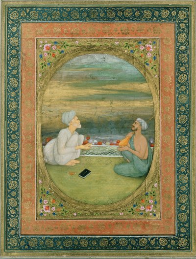 Un mulá y un músico, c.1640-1650 de Mughal School