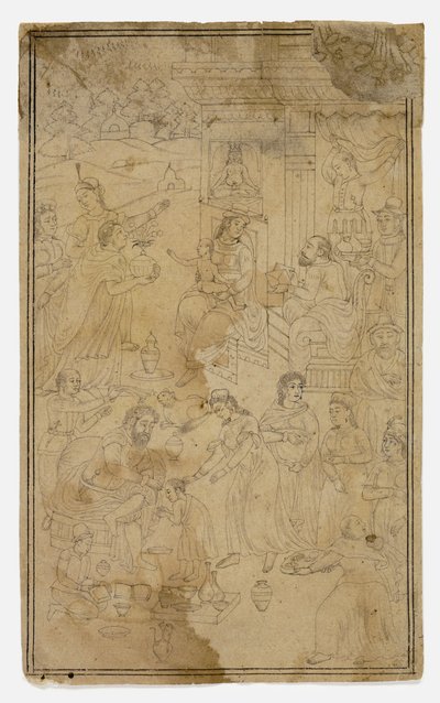 Adoración de los Magos de Mughal School