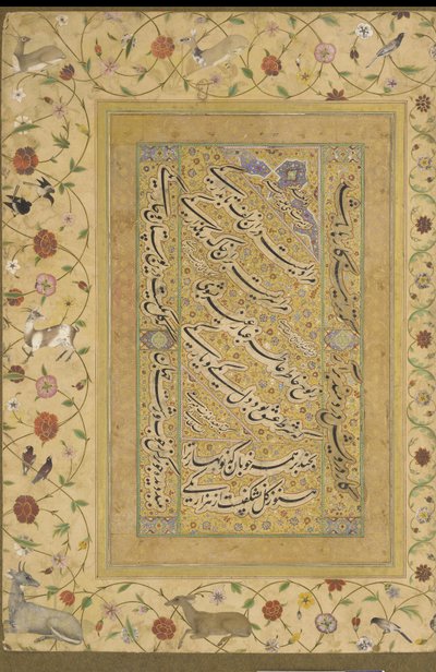 Caligrafía del Álbum Tardío de Shahjahan de Mughal School