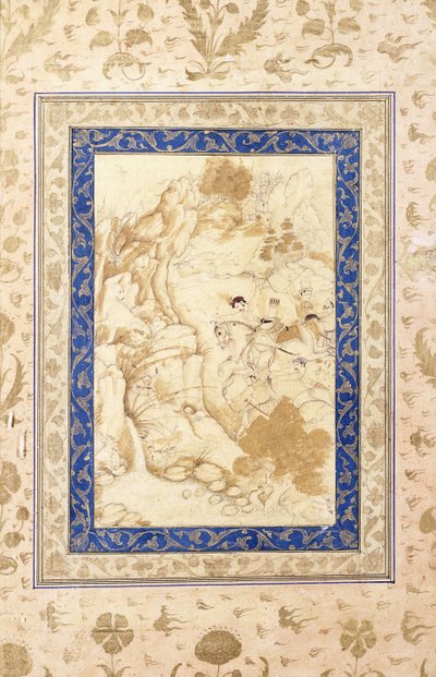 Escena de caza, c. 1660-80 de Mughal School