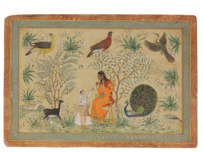 Mujer noble en un jardín, c.1740 de Mughal School