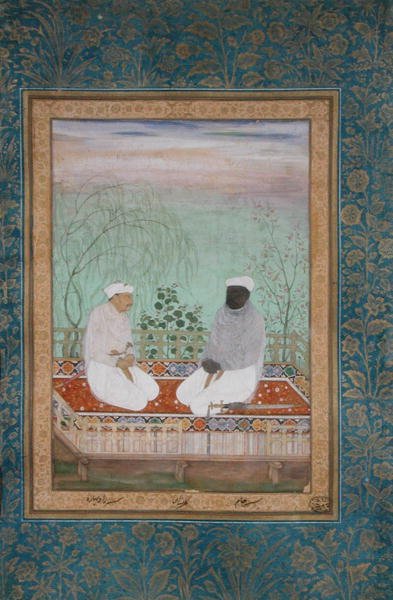 Retratos de dos terratenientes, Rai Bharo y Jassa Jam de Gujarat, c.1618 de Mughal School
