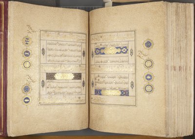 Fol 310 verso 311 recto, Corán Timúrida, 1441 de Muhammad Mumin Abdallah Al Murwand