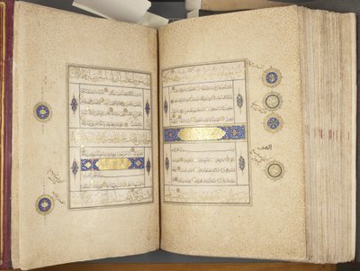 Fol 311 verso 312 recto, Corán Timúrida, 1441 de Muhammad Mumin Abdallah Al Murwand