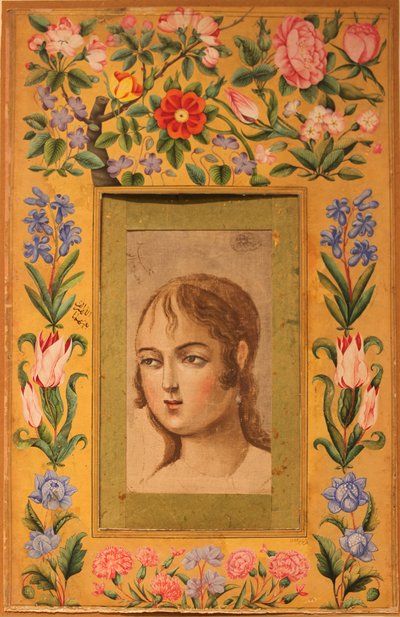 Pintura de una joven belleza, Irán, 1740s-50s de Muhammad Sadiq