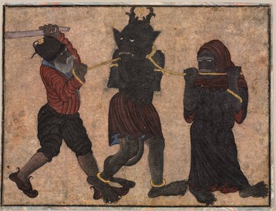 Demonio encadenado, c. 1453 de Muhammad Siya Qalam