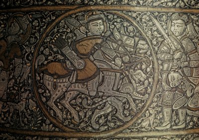 CABALLERO MAMLUK: Arte Sirio. Detalle de una pila llamada "Baptisterio de San Luis"... de Muhammed Ibn Al Zayn
