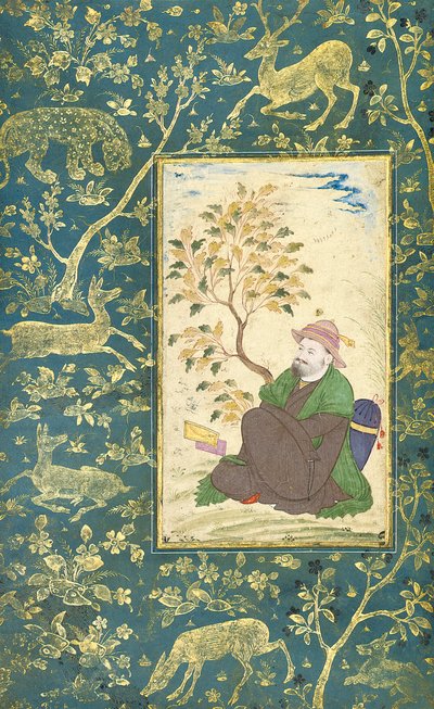 Retrato de Darvish Muhammad Khatib de Muin Musavvir