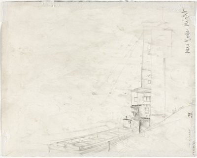 Estudio para New York Night (verso) de Muirhead Bone