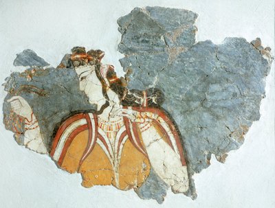 Dama de la corte, fresco del palacio de Micenas, Grecia, Civilización micénica de Mycenaean