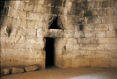 Sitio de Micenas: entrada a la tumba de Agamenón llamada 