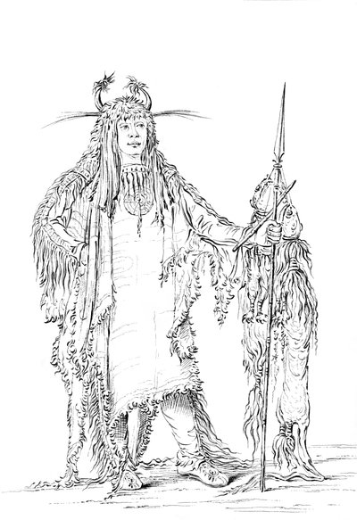 Retrato de Eagle Ribs, Hombre Nativo Americano, 1841 de Myers and Co