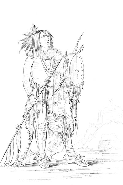 Retrato de White Buffalo, hombre nativo americano de Myers and Co