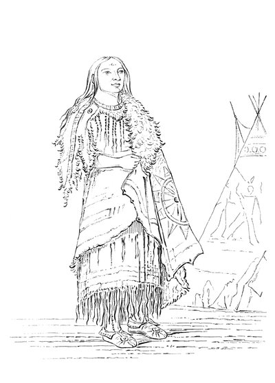 Retrato de Mujer que Golpea a Muchos, mujer nativa americana, 1841 de Myers and Co