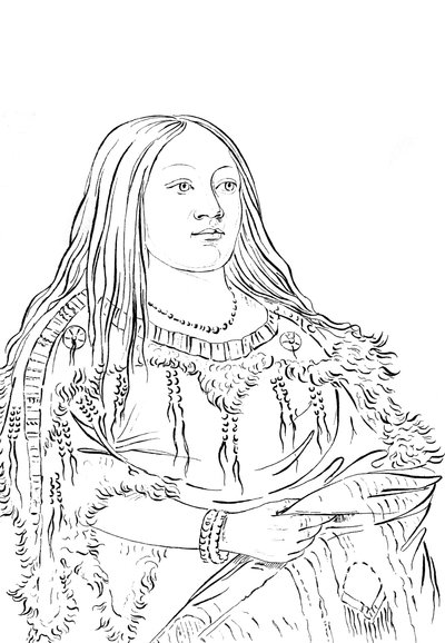 Retrato de una mujer nativa americana, 1841 de Myers and Co