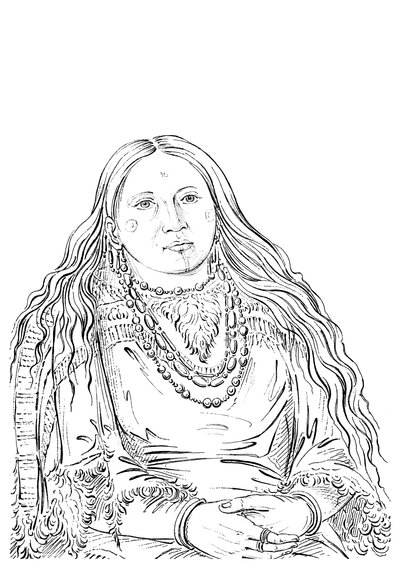 El gemelo, matrona de la tribu Riccaree, 1841 de Myers and Co