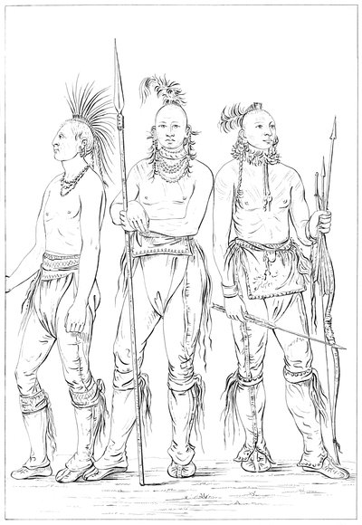 Tres valientes Osage, 1841 de Myers and Co
