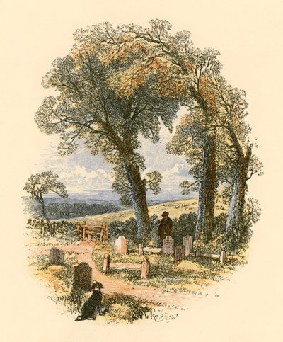 Escena de un cementerio de Myles Birket Foster