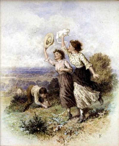 Cazando mariposas de Myles Birket Foster