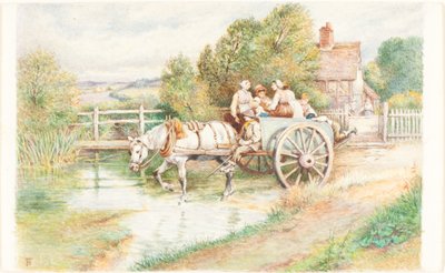 Niños en un carro de Myles Birket Foster