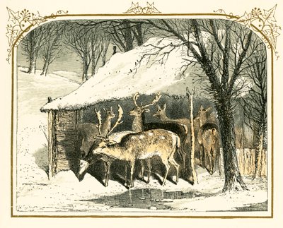Ciervos en la nieve de Myles Birket Foster