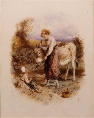 Alimentando al burro de Myles Birket Foster