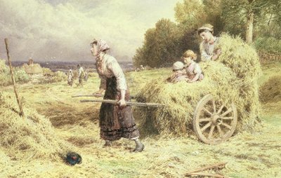Haytime, c.1860 (acuarela y acuarela sobre papel) de Myles Birket Foster